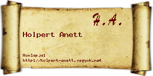 Holpert Anett névjegykártya